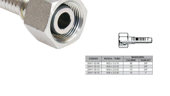 Imagen de HEMBRA RECTA M30 X 2,0-23 12 3/4'' DKO